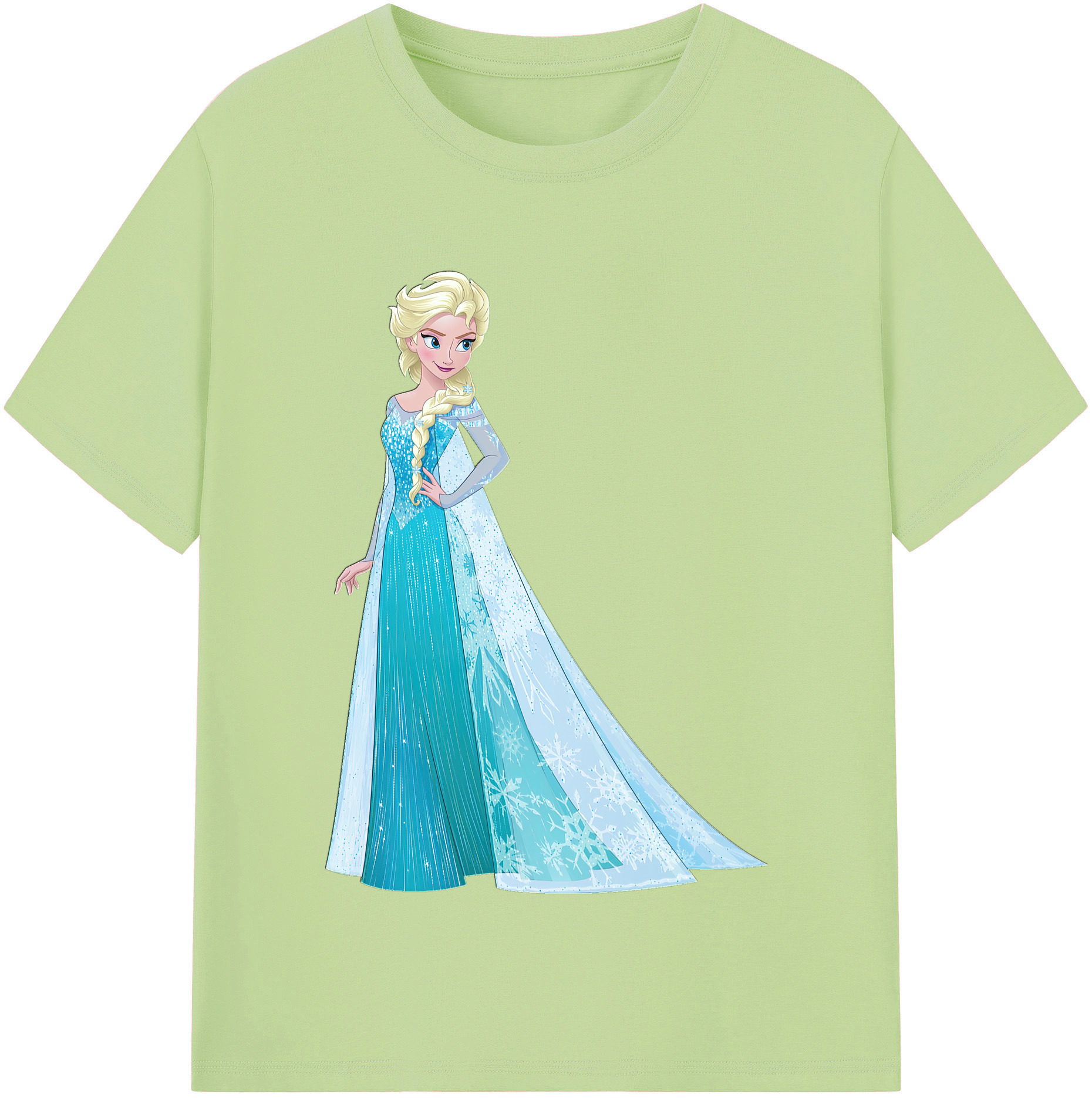 アナと雪の女王 アンナ エルサ Frozen Anna Elsa 綿100％半袖Tシャツ（フロントプリント）